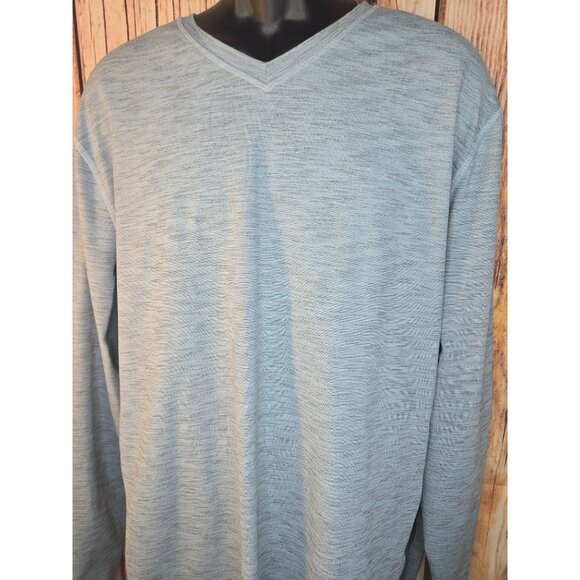 Nike Mens Golf Dri-Fit Gray Long Sleeve V-Neck Shirt XL Lightweight Activewear - Picture 2 of 8
